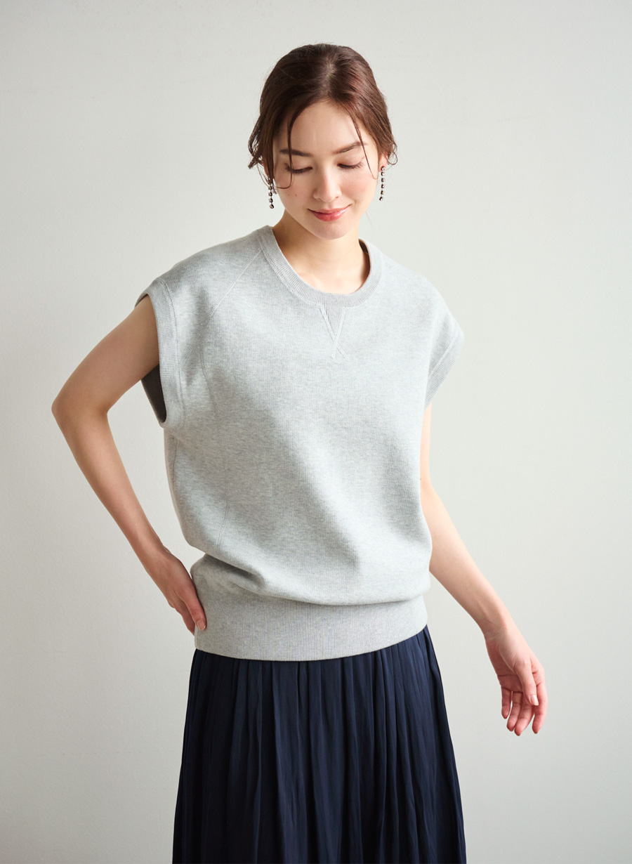 EC/一部店舗限定】スウェット風ニットプルオーバー｜LOUNIE