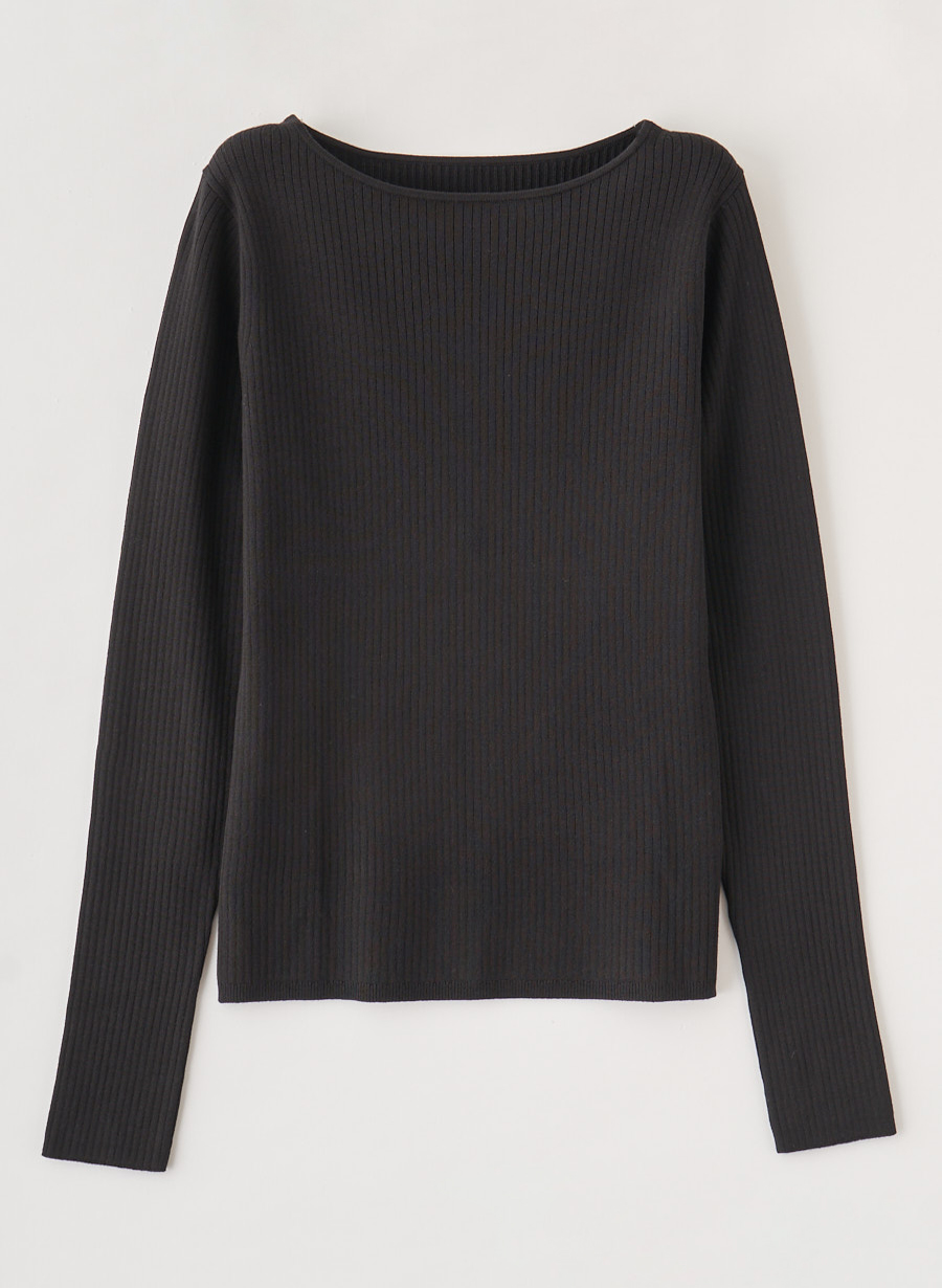 ワイドリブボートネックニットプルオーバー｜LOUNIE（ルーニィ