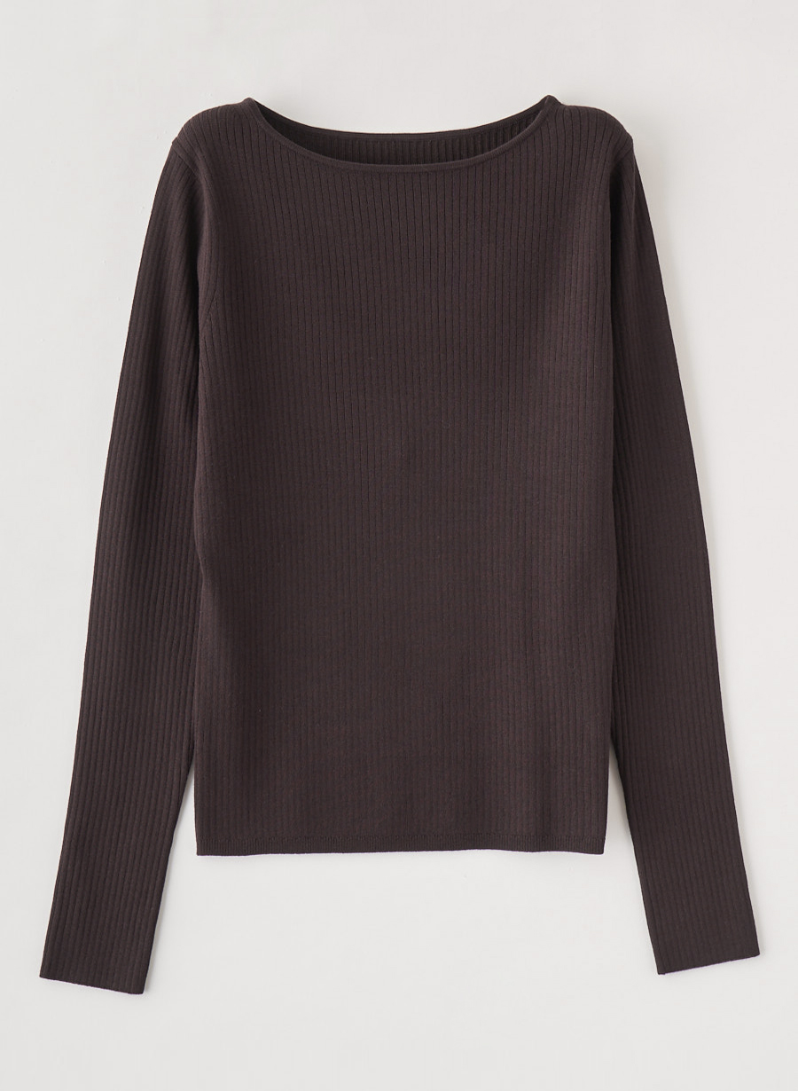 ワイドリブボートネックニットプルオーバー｜LOUNIE（ルーニィ