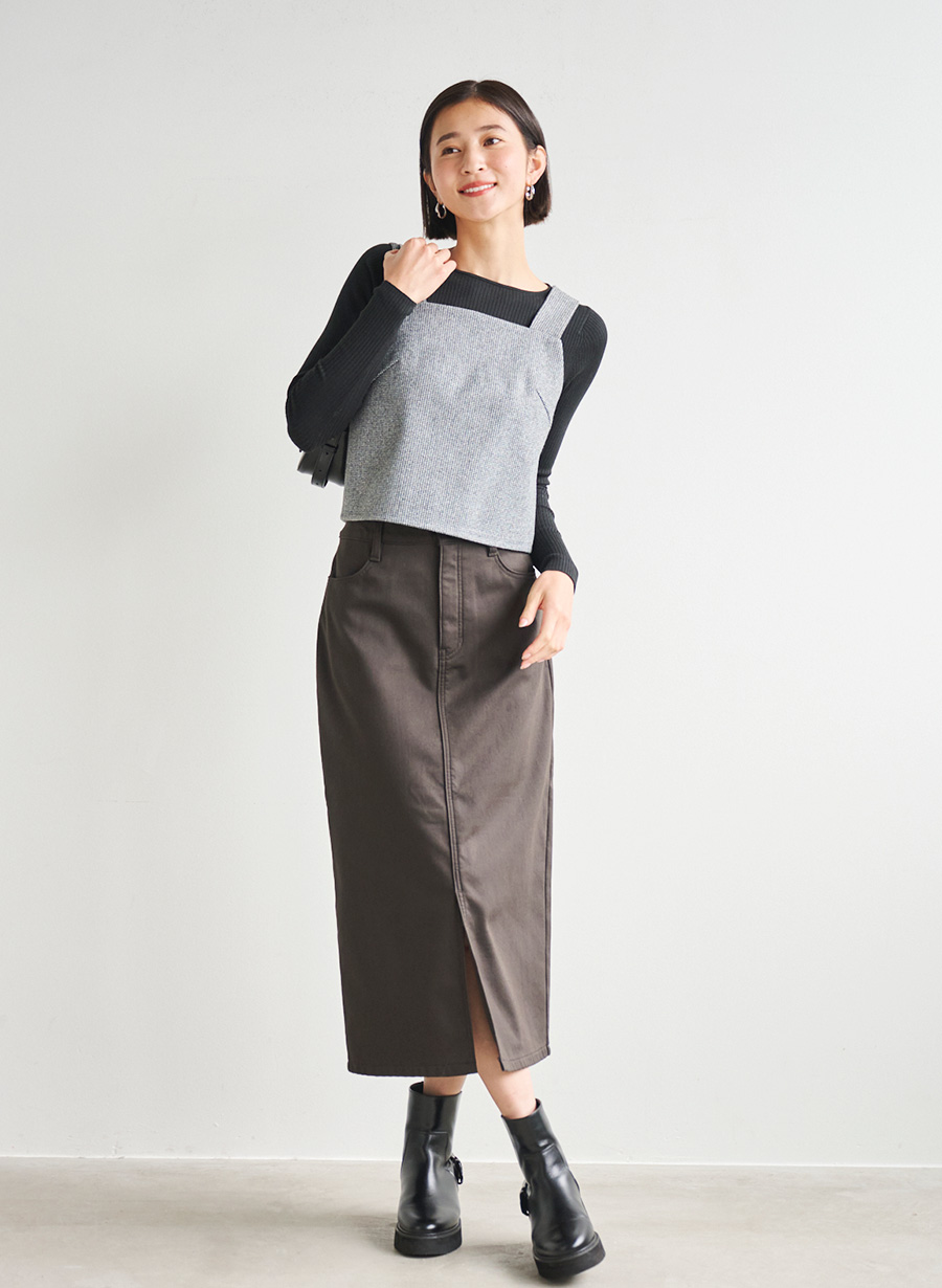 ワイドリブボートネックニットプルオーバー｜LOUNIE（ルーニィ