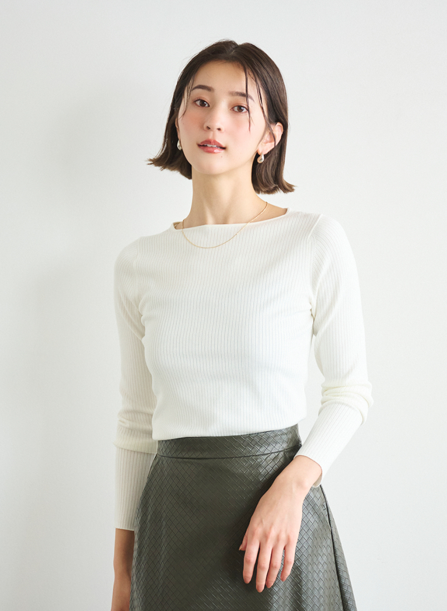 ルーニー　Ｖネックニット　レモンイエロー　LOUNIE 一部予約】レーヨンシルクVネックニットプルオーバー｜LOUNIE