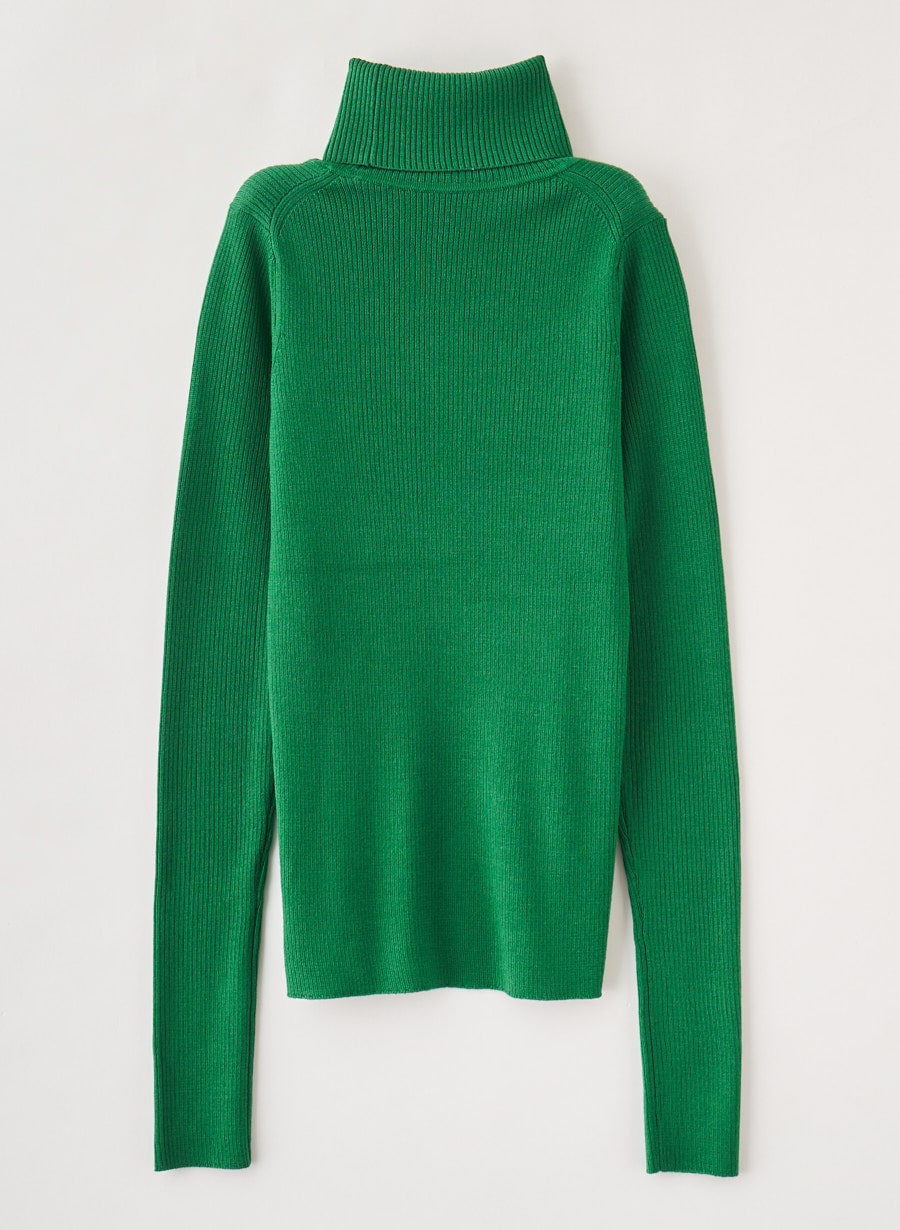 希少✨ MHL スコットランド製 リブハイネックウールニット 深緑 M ラグラン リブタートルネックニットプルオーバー｜LOUNIE（ルーニィ）公式サイト