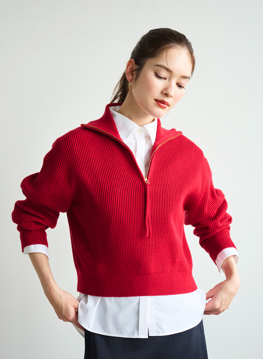 ハーフジップニットプルオーバー｜LOUNIE（ルーニィ）公式サイト