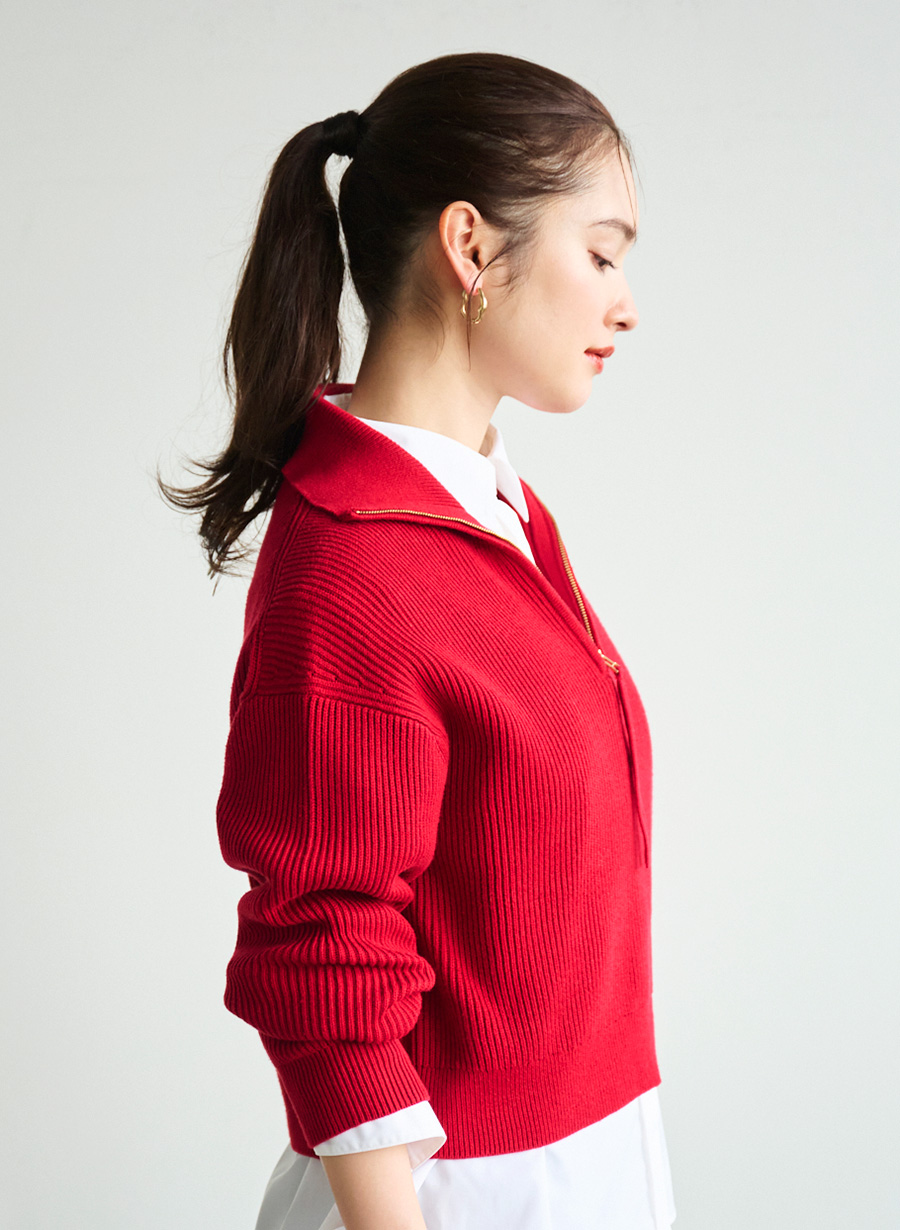 ハーフジップニットプルオーバー｜LOUNIE（ルーニィ）公式サイト