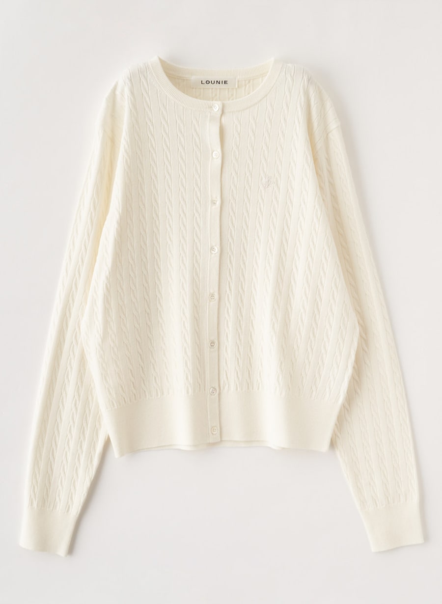 追加】ケーブルニットカーディガン｜LOUNIE（ルーニィ）公式サイト