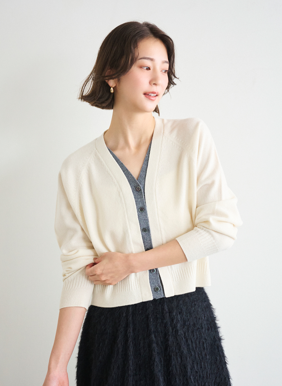 【美品】LOUNIE アンサンブルニットカーディガン（ホワイト） ルーニィ LOUNIE アンサンブル 白 アンサンブルニットカーディガン
