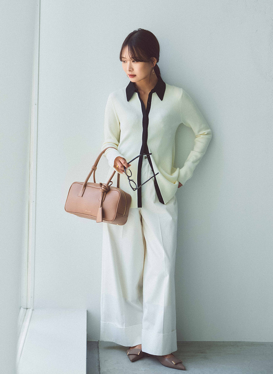 【新品タグ付】LOUNIE ルーニィ＊バイカラーショートカーディガン　白 バイカラーショートカーディガン｜LOUNIE（ルーニィ）公式サイト／公式