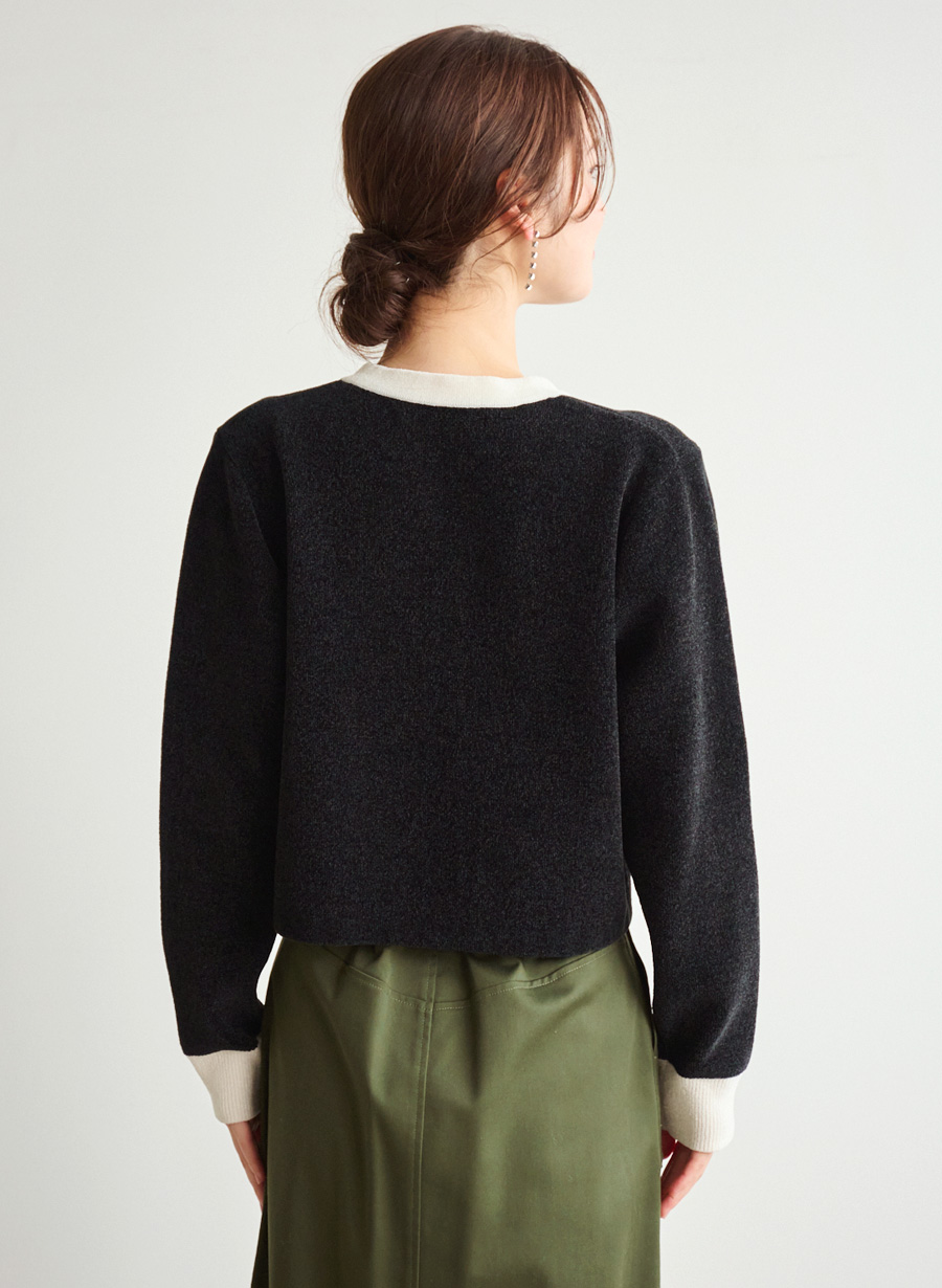 バイカラーショートカーディガン｜LOUNIE（ルーニィ）公式サイト