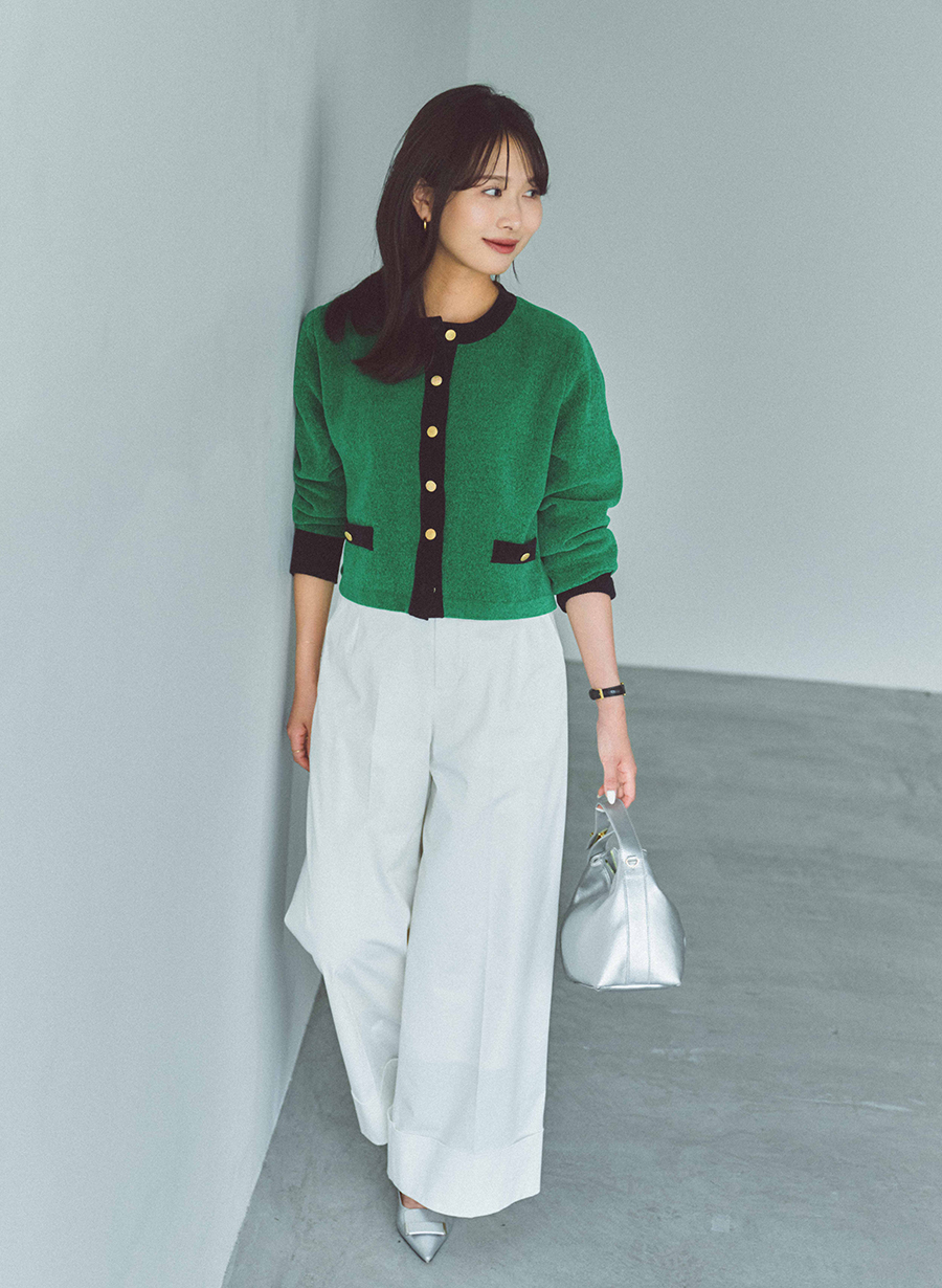 バイカラーショートカーディガン｜LOUNIE（ルーニィ）公式サイト／公式