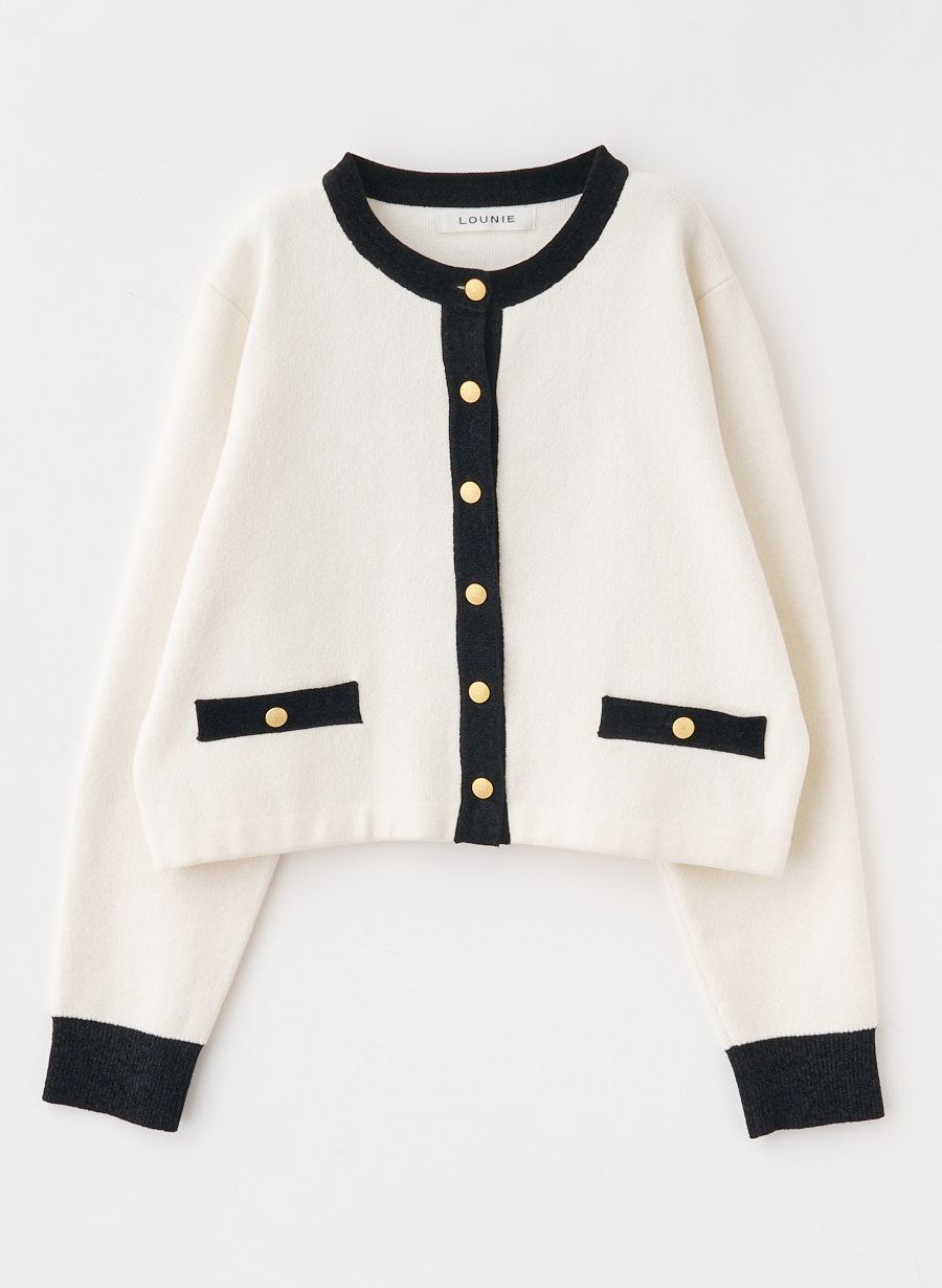バイカラーショートカーディガン｜LOUNIE（ルーニィ）公式サイト