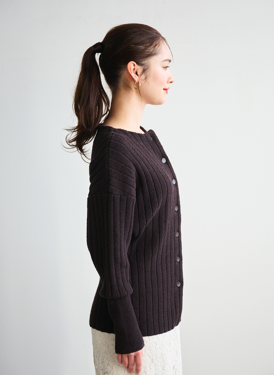 佐藤佳菜子さんコラボ】ブークレミドルカーディガン｜LOUNIE（ルーニィ