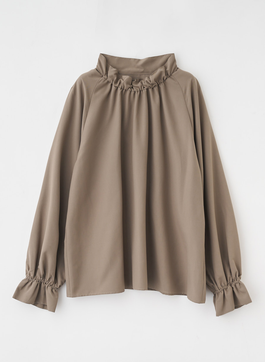 美品＊ルフィル オーバーギャザーブラウス 定価2.8万円 ベージュ ボリュームギャザーブラウス