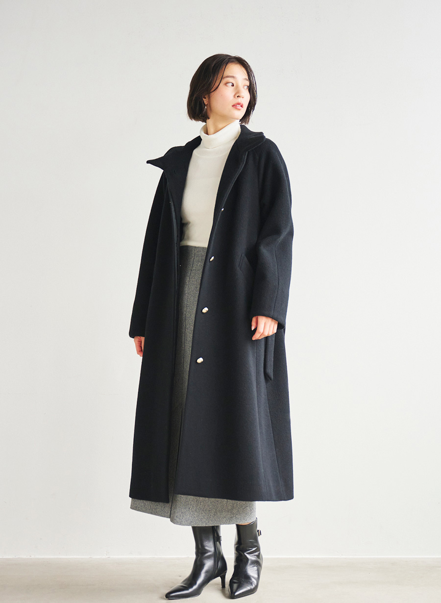 スタンドカラーベルテットロングコート｜LOUNIE（ルーニィ）公式サイト