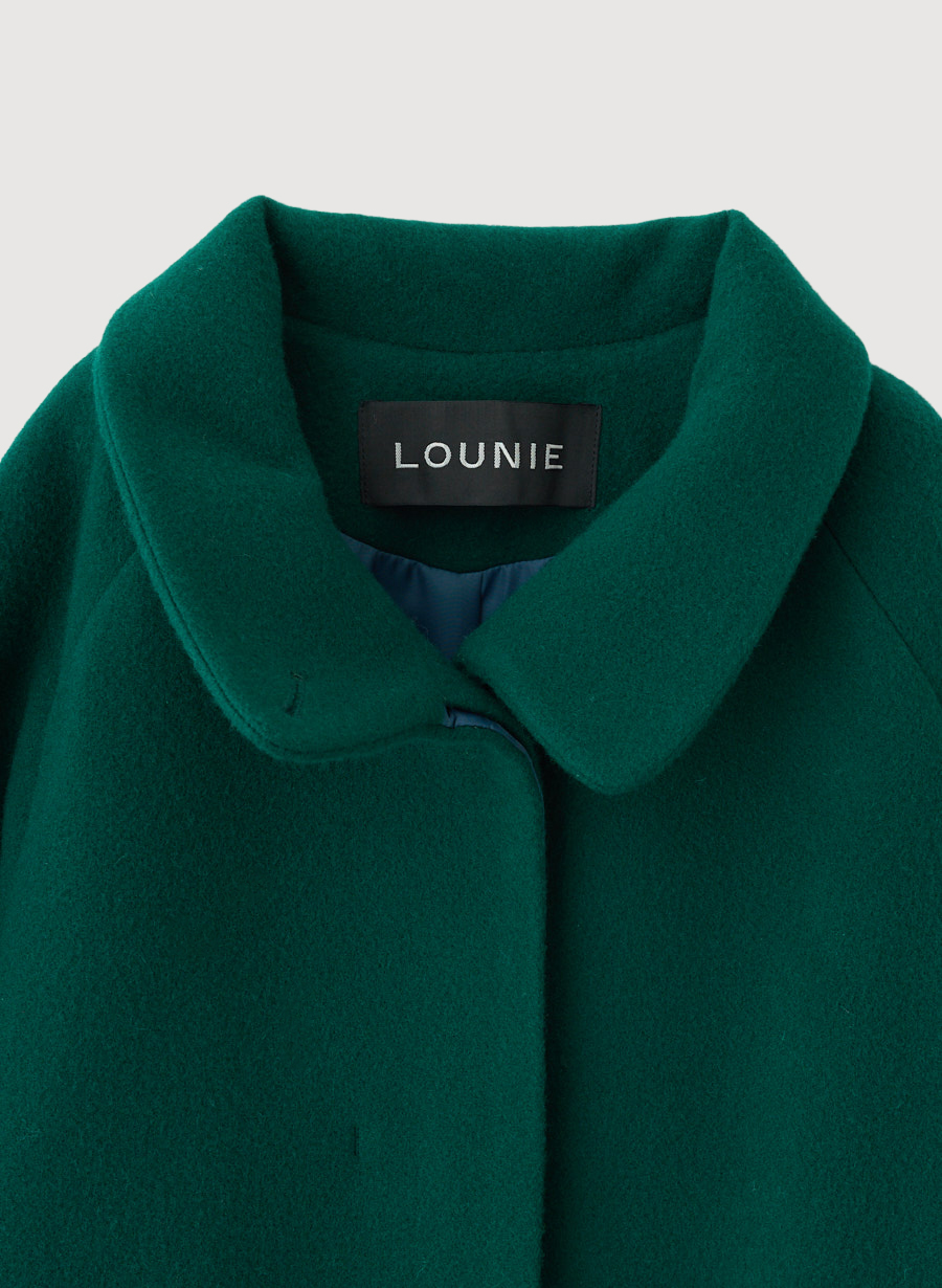 メリノウール＞スタンドカラーベルテットロングコート｜LOUNIE