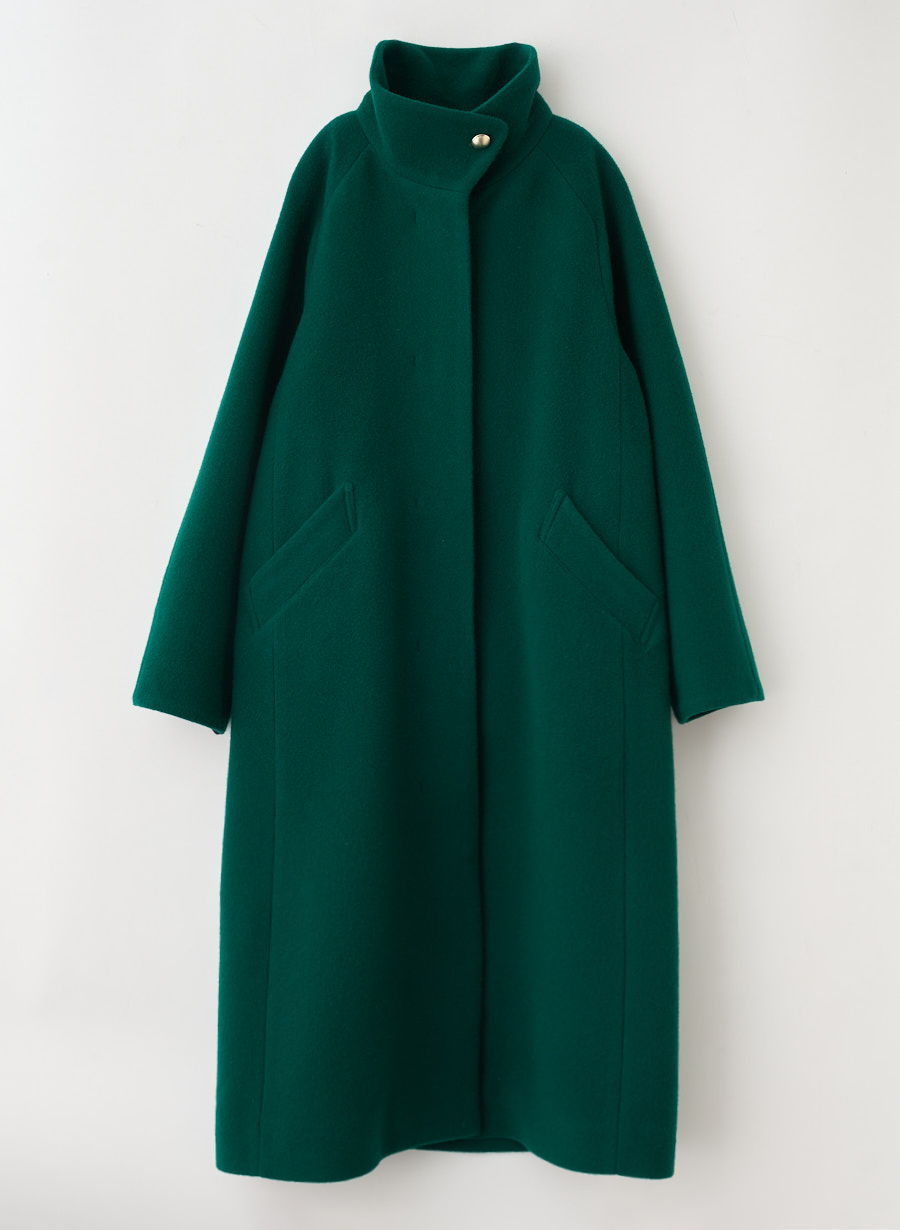 メリノウール＞スタンドカラーベルテットロングコート｜LOUNIE