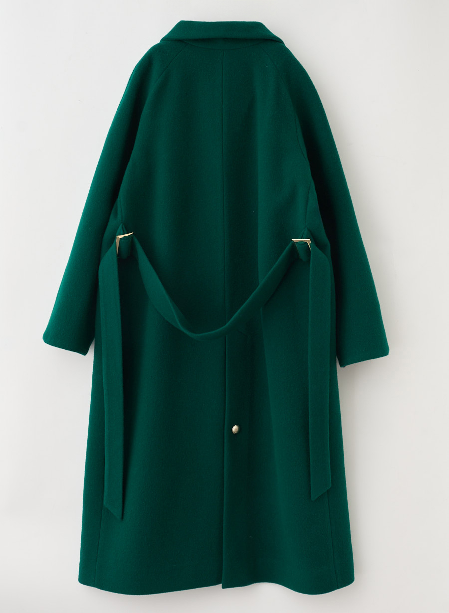 メリノウール＞スタンドカラーベルテットロングコート｜LOUNIE