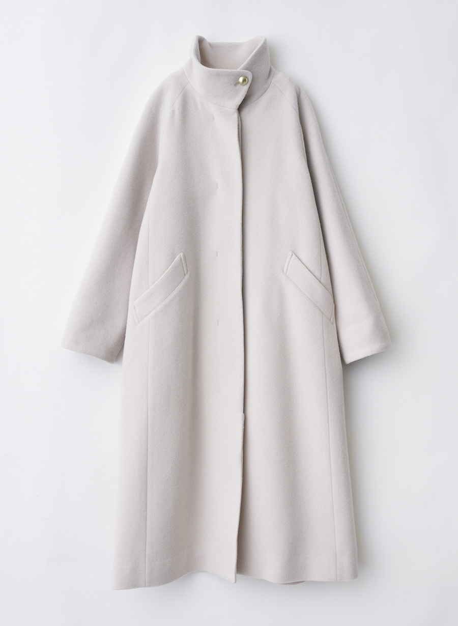 メリノウール＞スタンドカラーベルテットロングコート｜LOUNIE