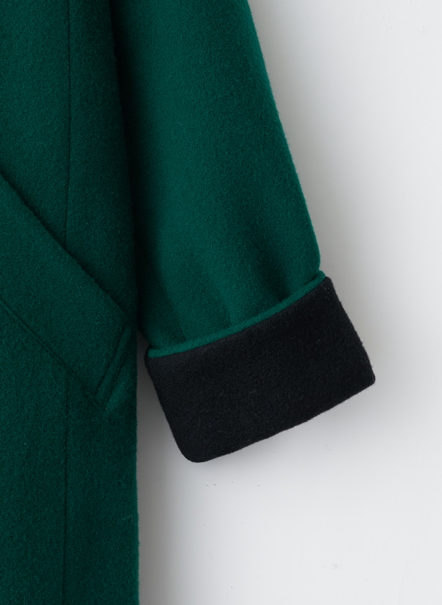 メリノウール＞スタンドカラーベルテットロングコート｜LOUNIE