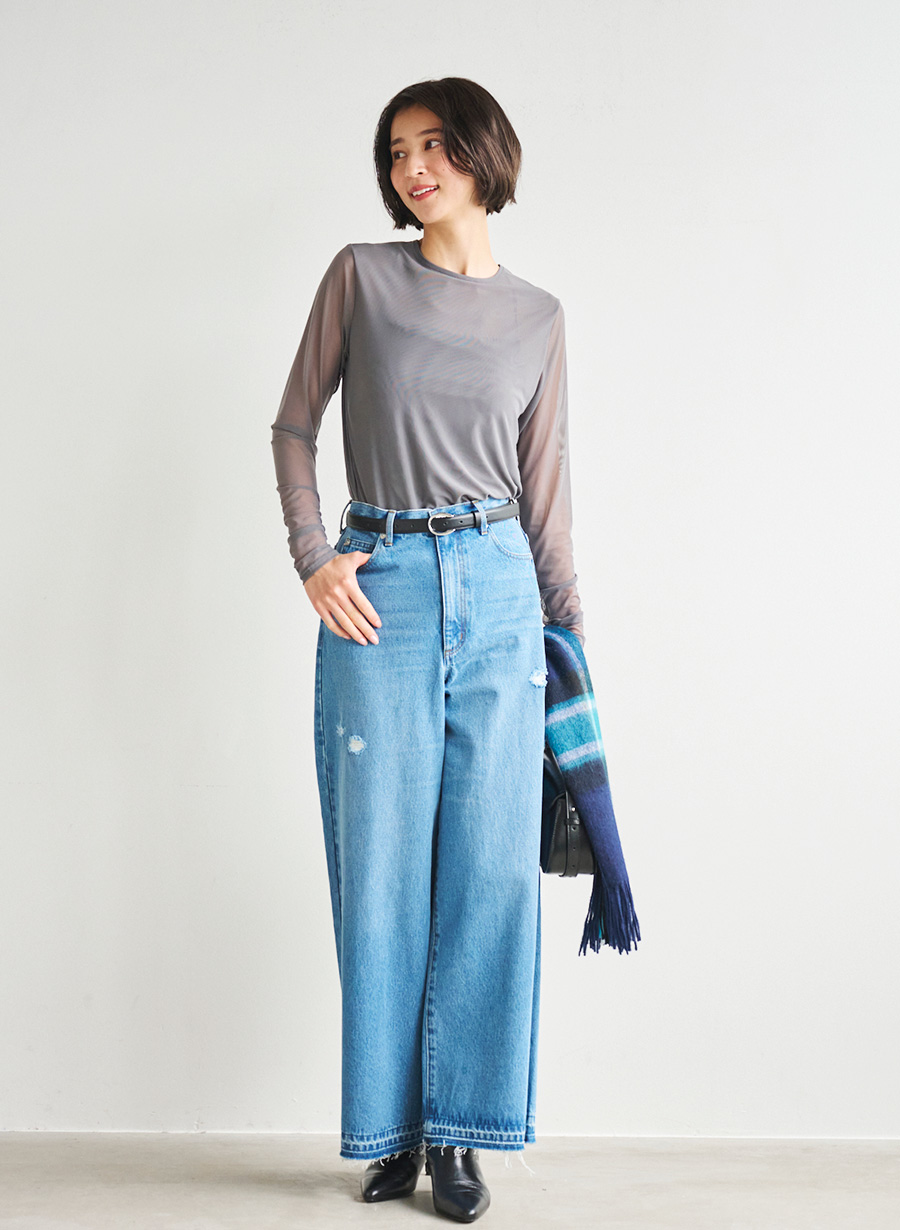 リメイク風デニムワイドパンツ｜LOUNIE（ルーニィ）公式サイト／公式