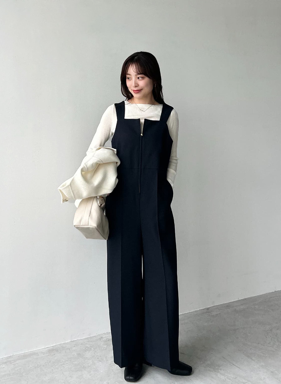 ウール調オックスストレッチコンビネゾン｜LOUNIE（ルーニィ）公式