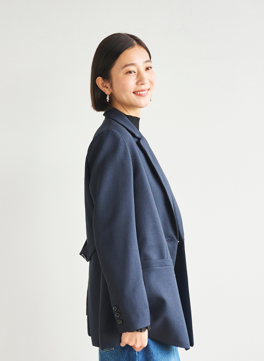 ウール調オックスストレッチダブルジャケット｜LOUNIE（ルーニィ）公式