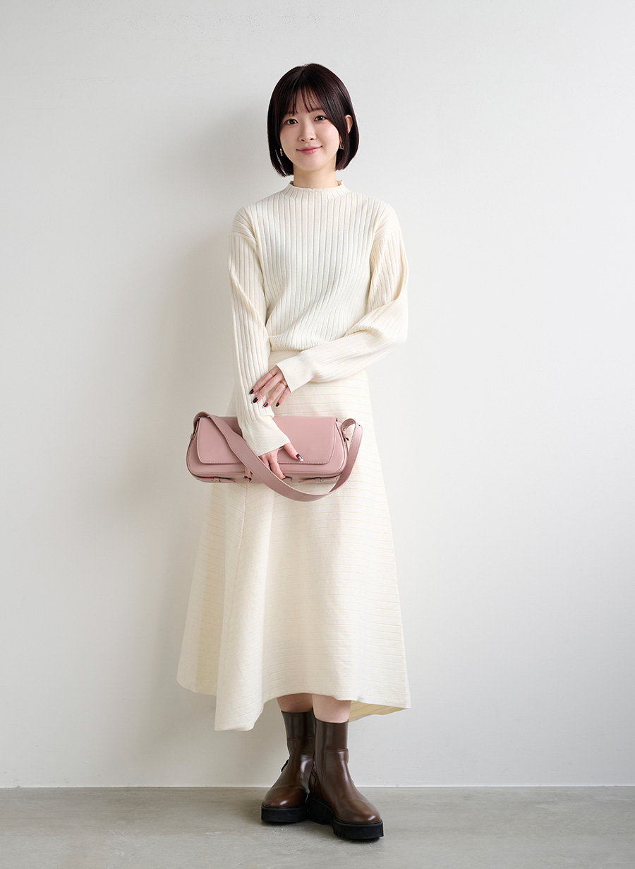 ウエストマークワイドリブニットワンピース｜LOUNIE（ルーニィ）公式