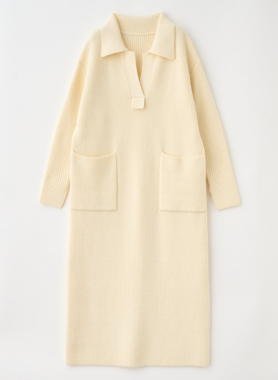 畦スキッパーニットワンピース｜LOUNIE（ルーニィ）公式サイト／公式