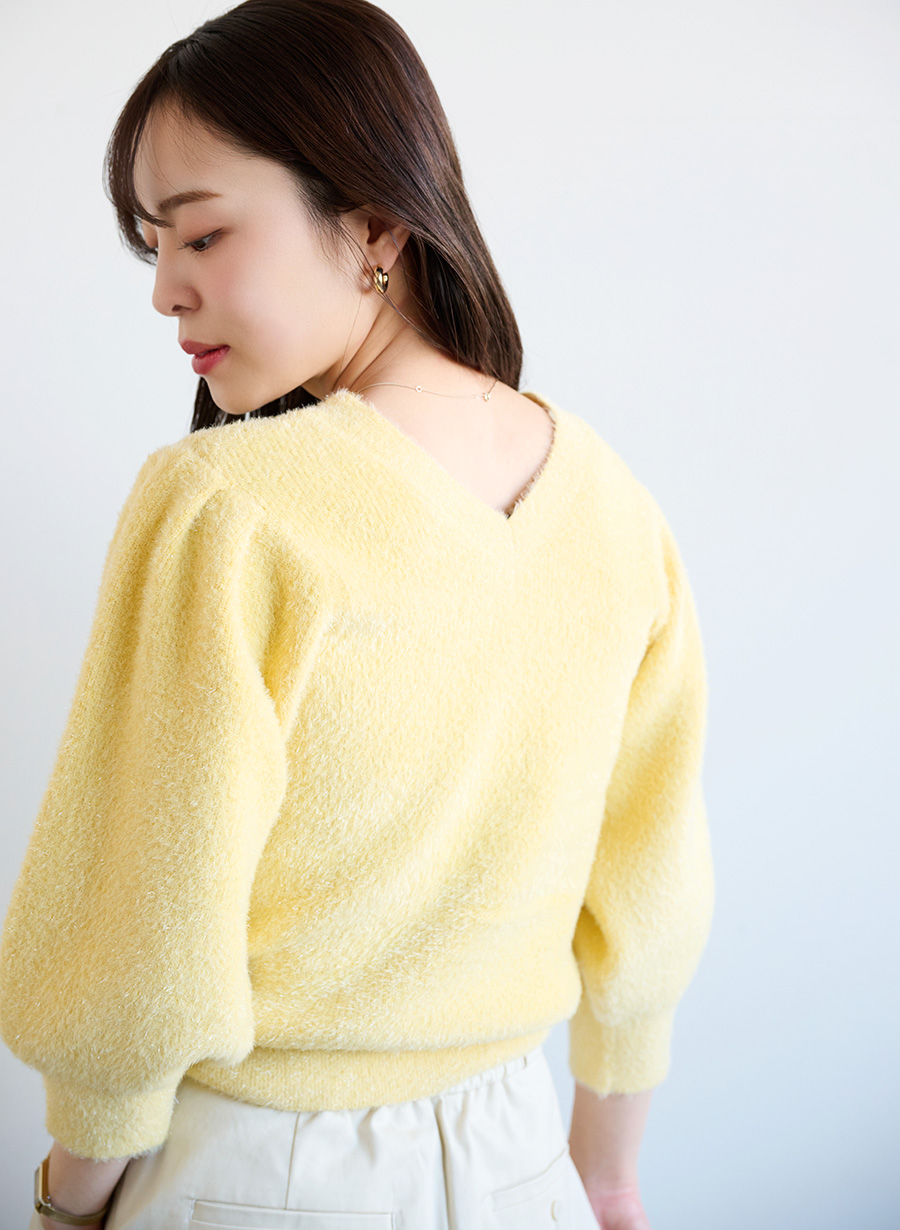 フェザーギャザースリーブニットプルオーバー｜LOUNIE（ルーニィ）公式
