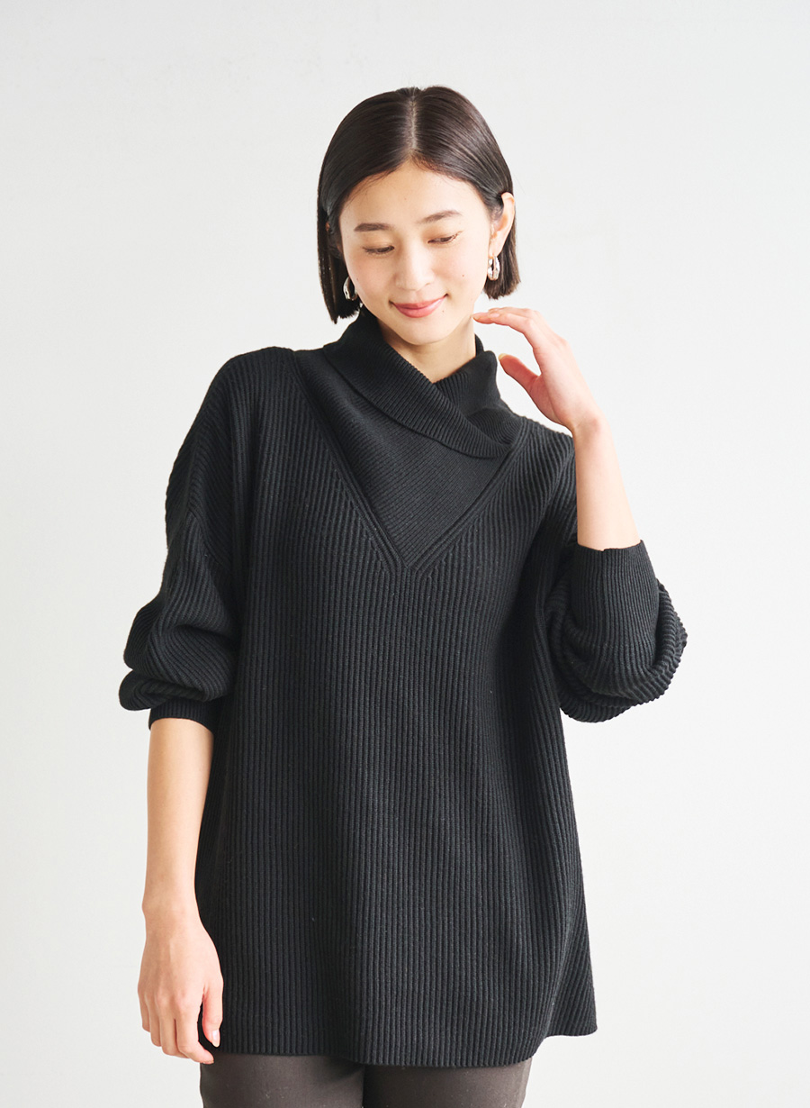 デザインタートル畦ニットプルオーバー｜LOUNIE（ルーニィ）公式サイト