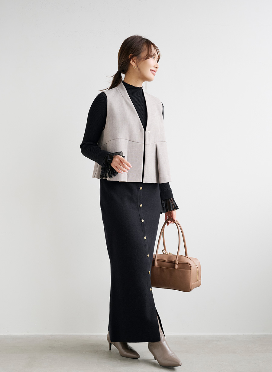 追加】ショートペプラムジレ/セットアップ可｜LOUNIE（ルーニィ）公式