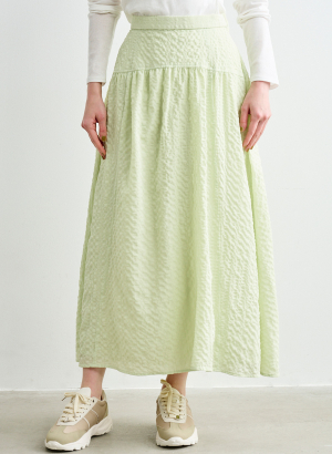 シアーサッカーギャザースカート