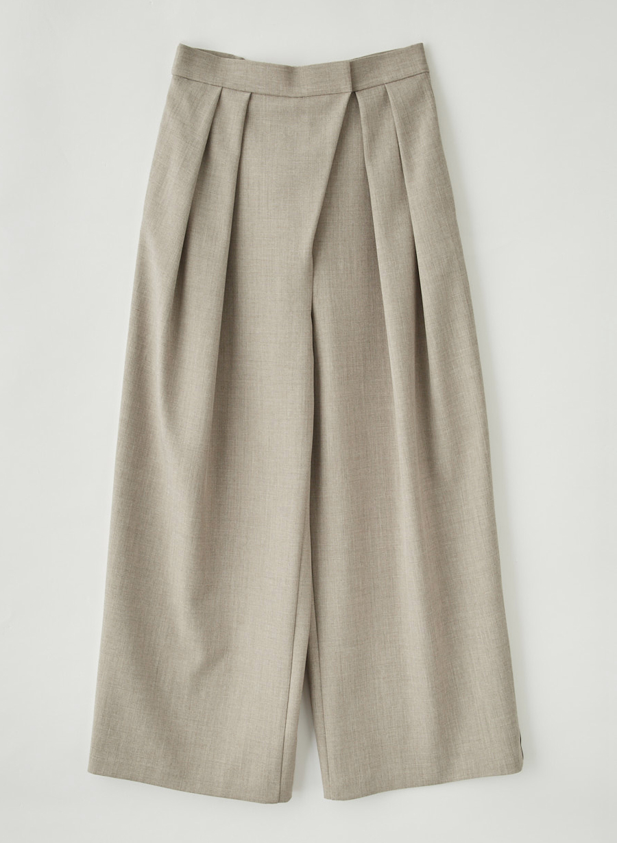 追加】ラインアクセントワイドパンツ/セットアップ可｜LOUNIE