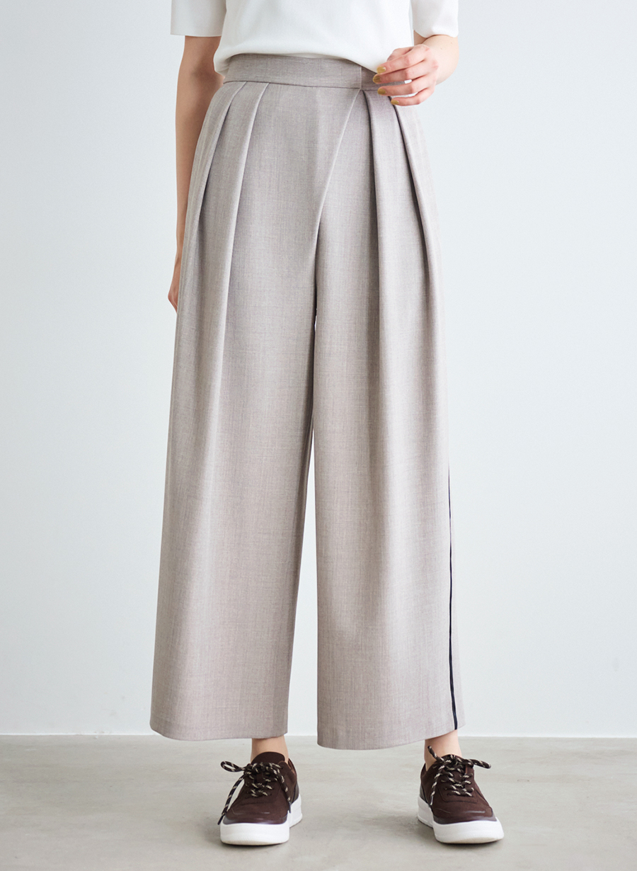 【追加】ラインアクセントワイドパンツ/セットアップ可
