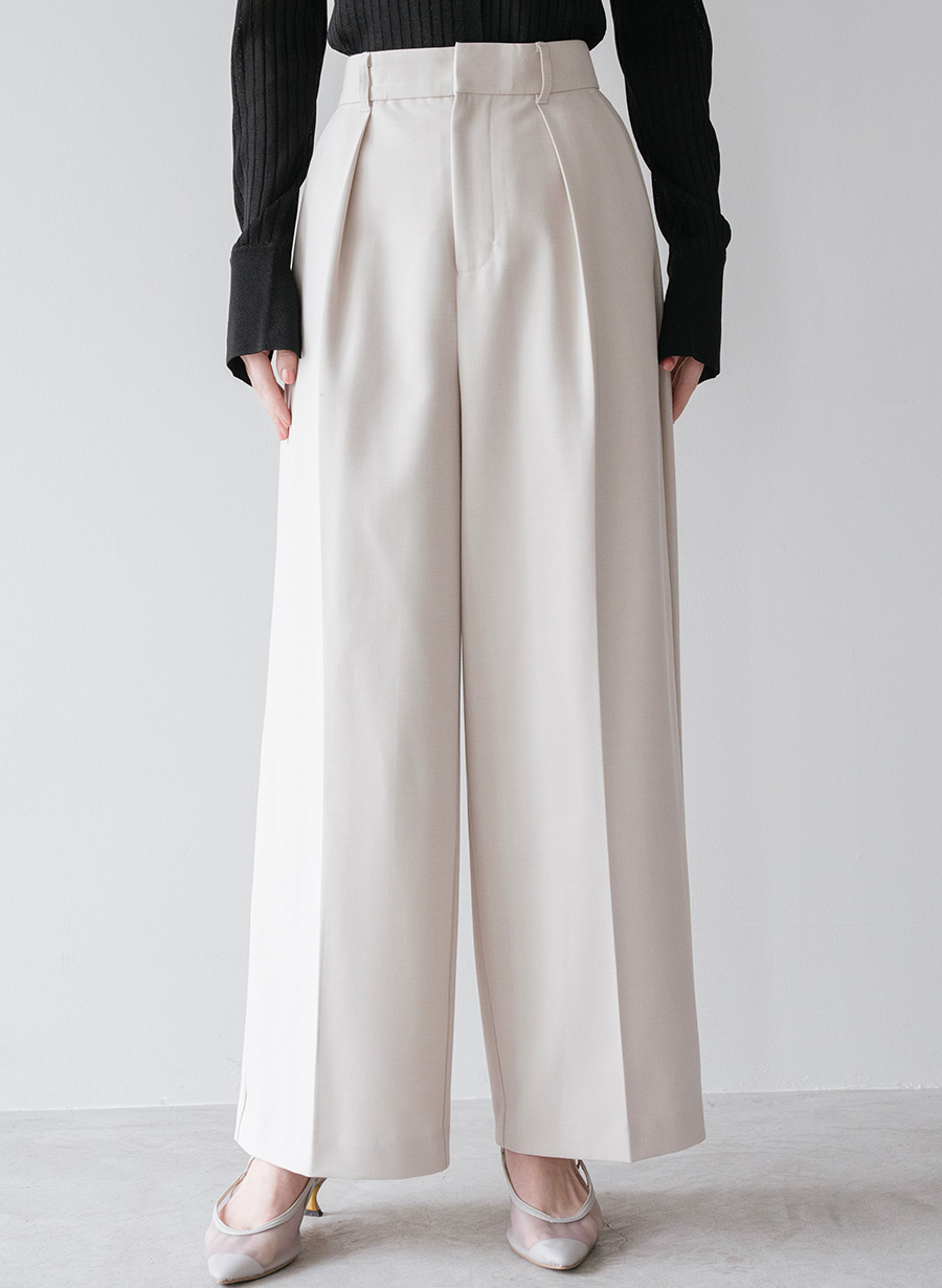 ツイルストレッチタックワイドパンツ｜LOUNIE（ルーニィ）公式サイト