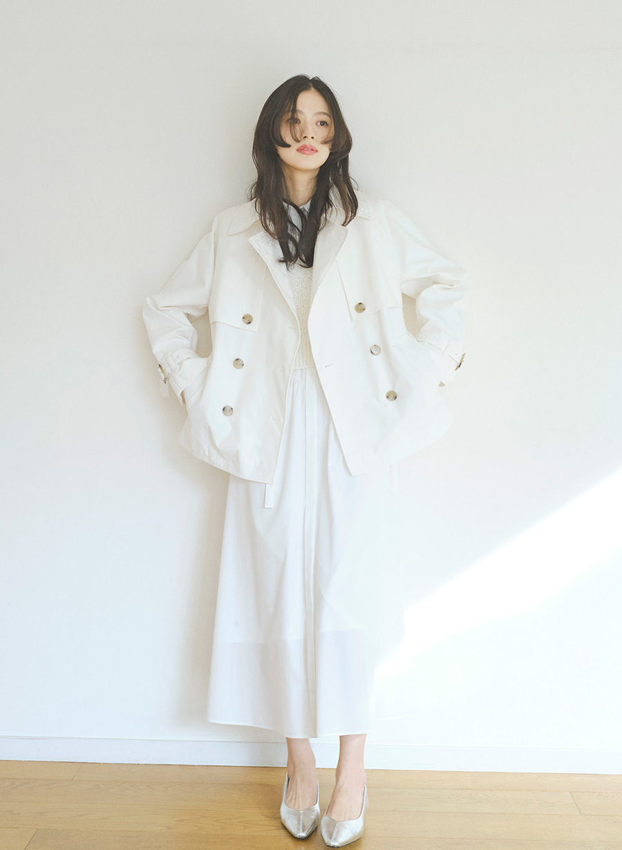 ストレッチプレーンクロスハーフトレンチ｜LOUNIE（ルーニィ）公式