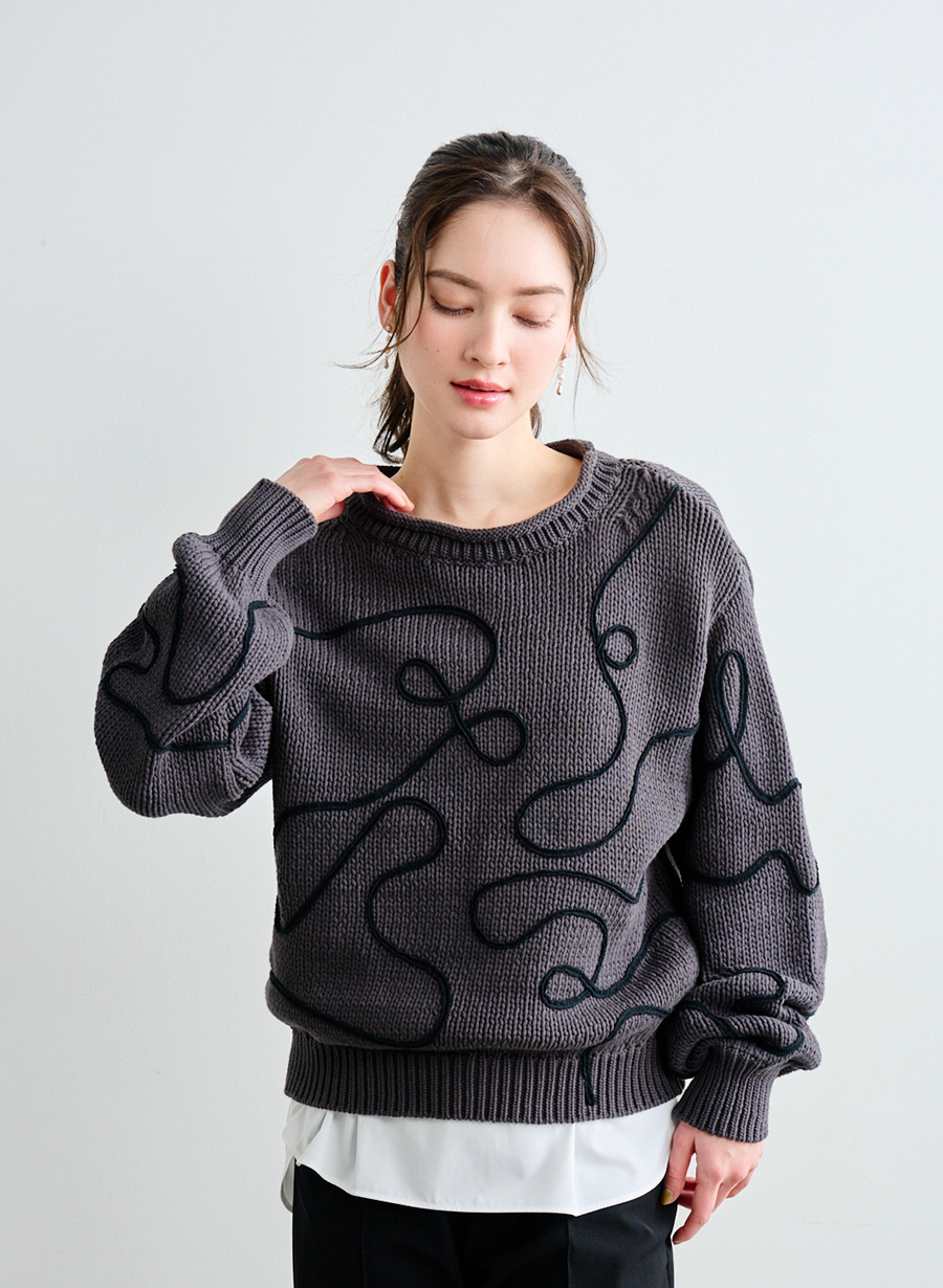 コード刺繍ニットプルオーバー｜LOUNIE（ルーニィ）公式サイト／公式