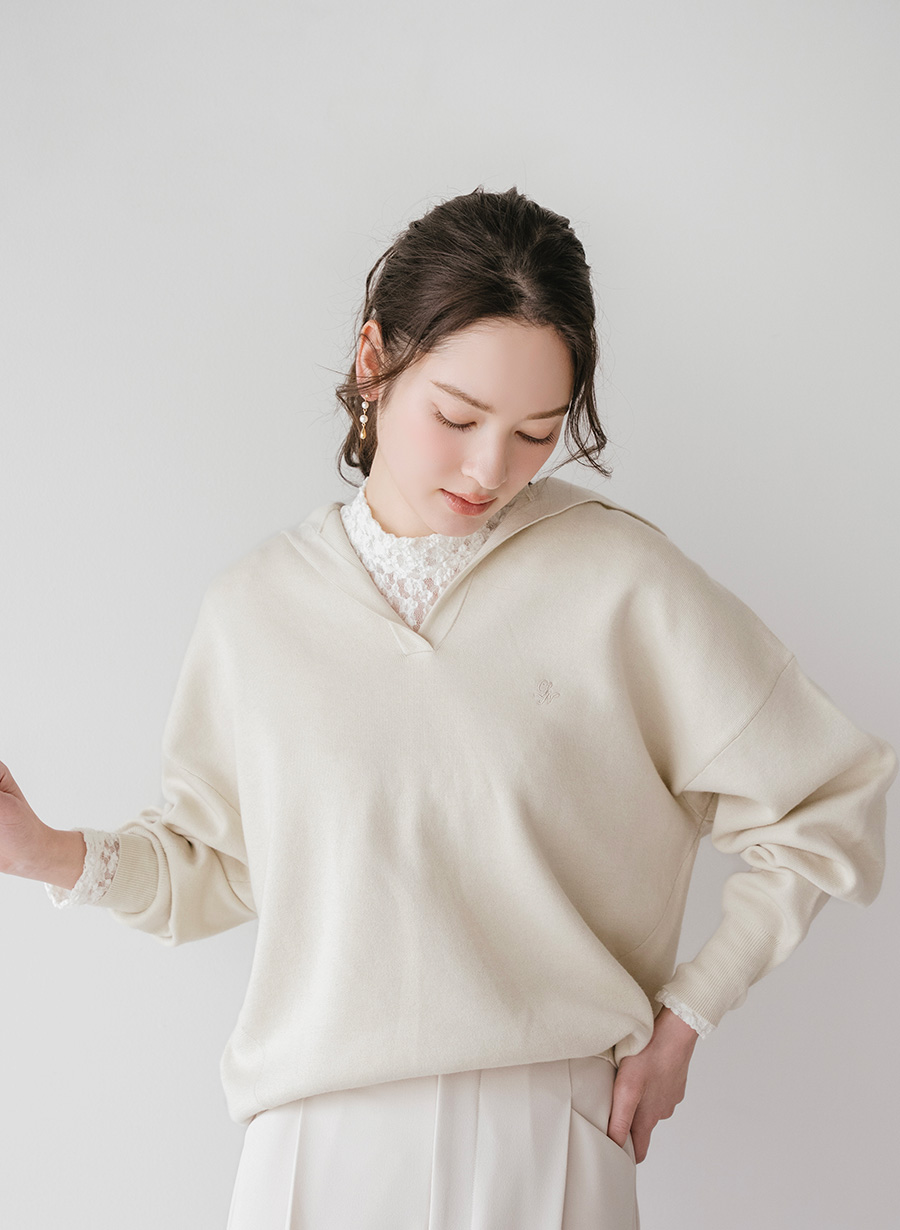 Wフェイスフードニット