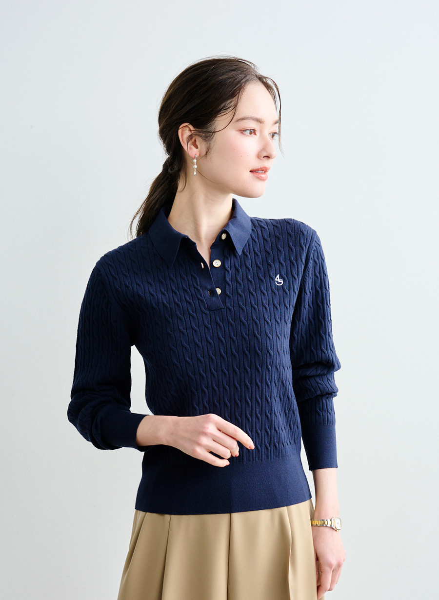 衿付きケーブルニットプルオーバー｜LOUNIE（ルーニィ）公式サイト