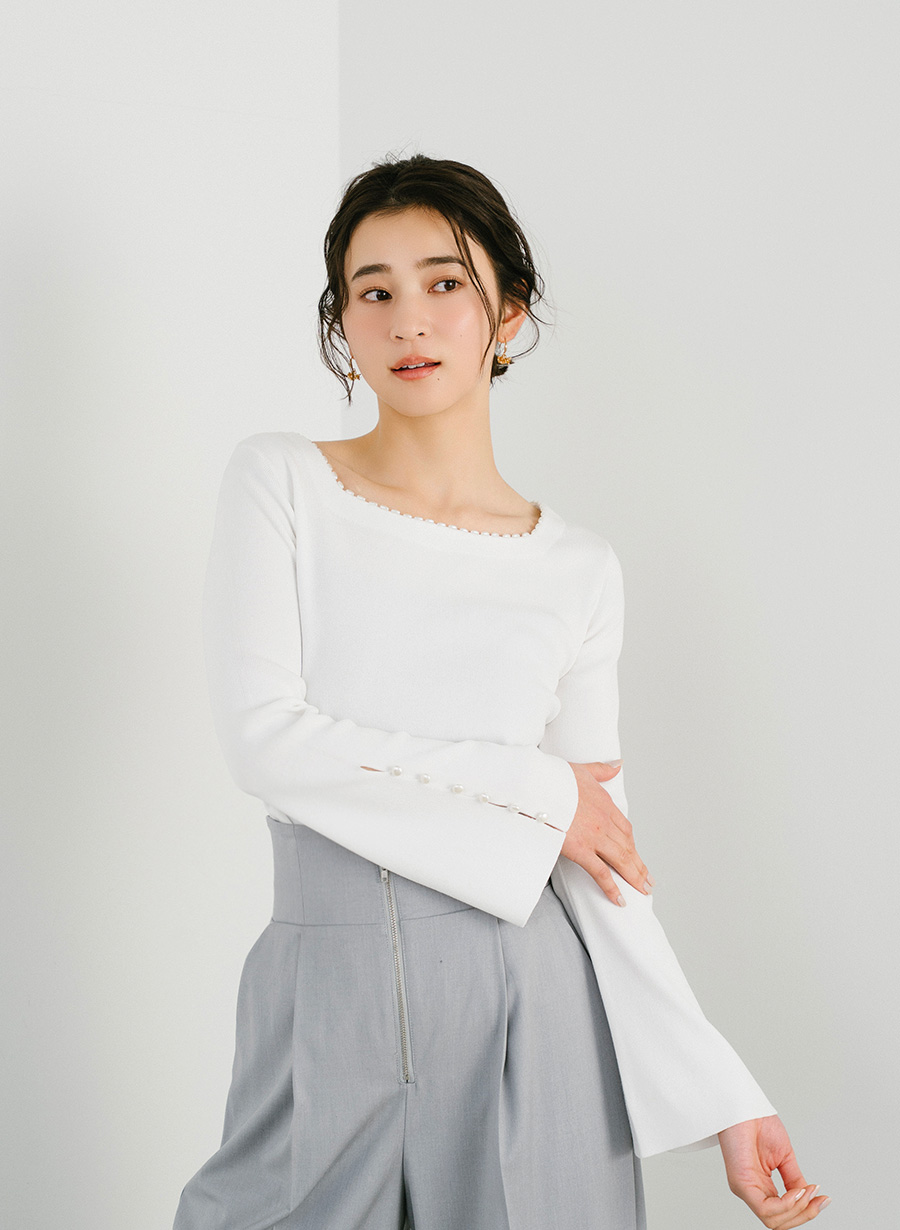 パール付きニットプルオーバー｜LOUNIE（ルーニィ）公式サイト／公式