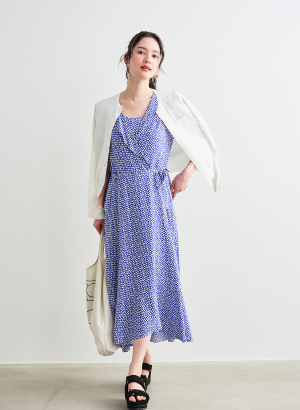 ＜復刻企画＞ハート柄プリントカシュクールワンピース