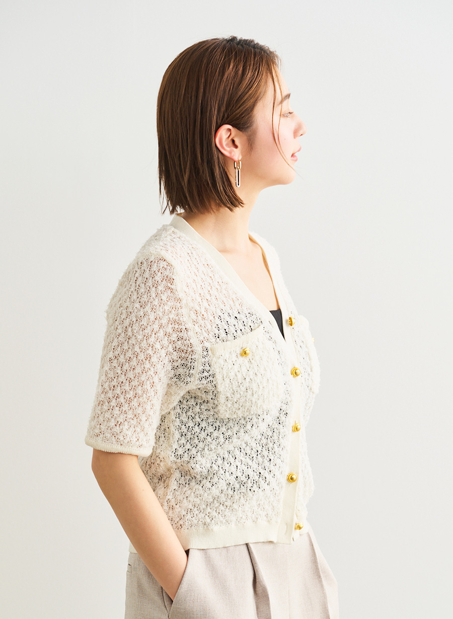 新品未使用★LOUNIE★ルーニィ ツイード調　ニットカーディガン　EC限定品 ツィードニットカーディガン｜LOUNIE（ルーニィ）公式サイト／公式
