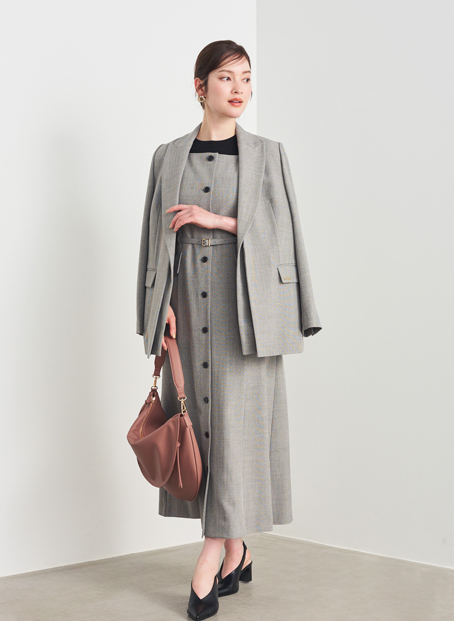 極美品☆ルーニィ　ウールライクダブルブレスト　ノーカラージャケット　LOUNIE 2WAYダブルブレストジャケット｜LOUNIE（ルーニィ）公式サイト／公式
